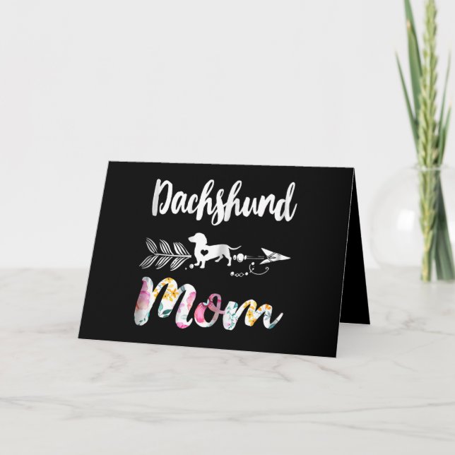 Tarjeta Regalo de perro | Dachshund Mom Dachshund Floral (Anverso)