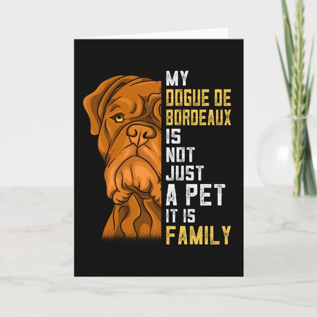 Tarjeta Regalo de perro de la familia Dogue de Burdeos (Anverso)