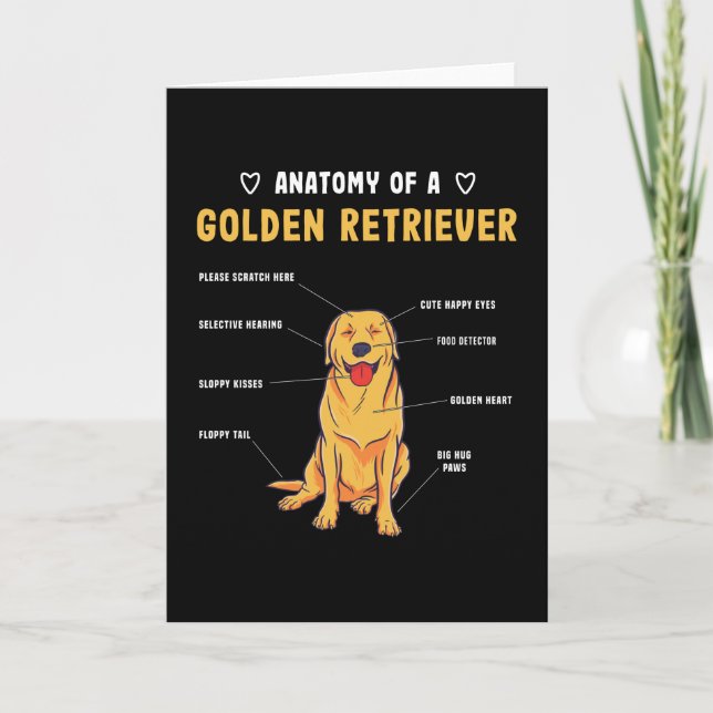 Tarjeta Regalo de perro gracioso de la anatomía de Golden  (Anverso)