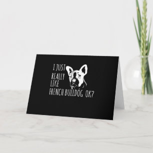 Tarjeta Regalo de perro Me Gusta Realmente El Bulldog Fr