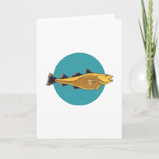 Tarjeta Regalo de pesca de bacalao para pescadores (Anverso)