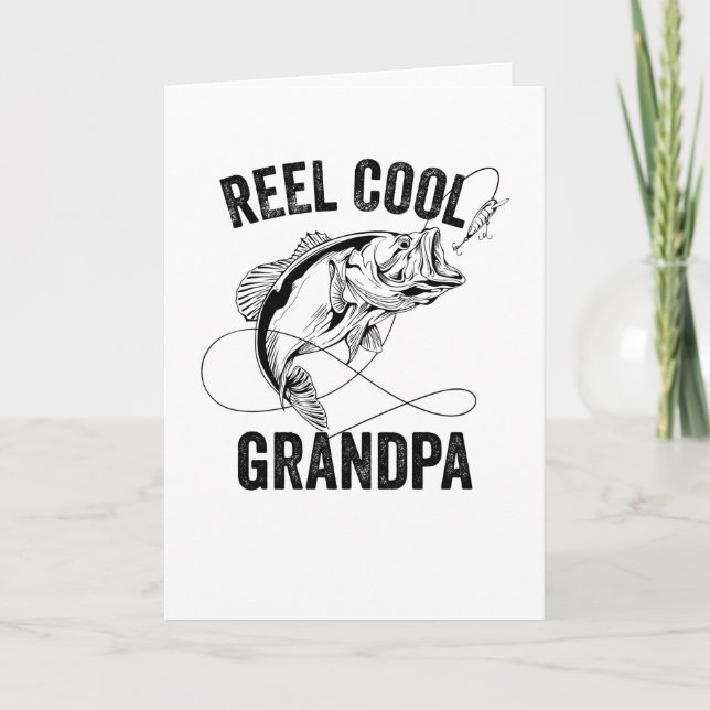 Tarjeta Regalo de pesca del Día del Abuelo Retro de Guay R (Anverso)