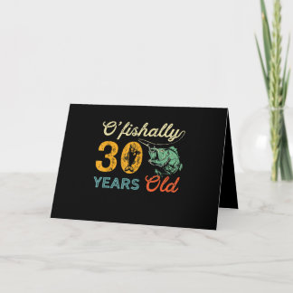 Tarjeta Regalo de pesca para cumpleaños número 30 Retro Cu