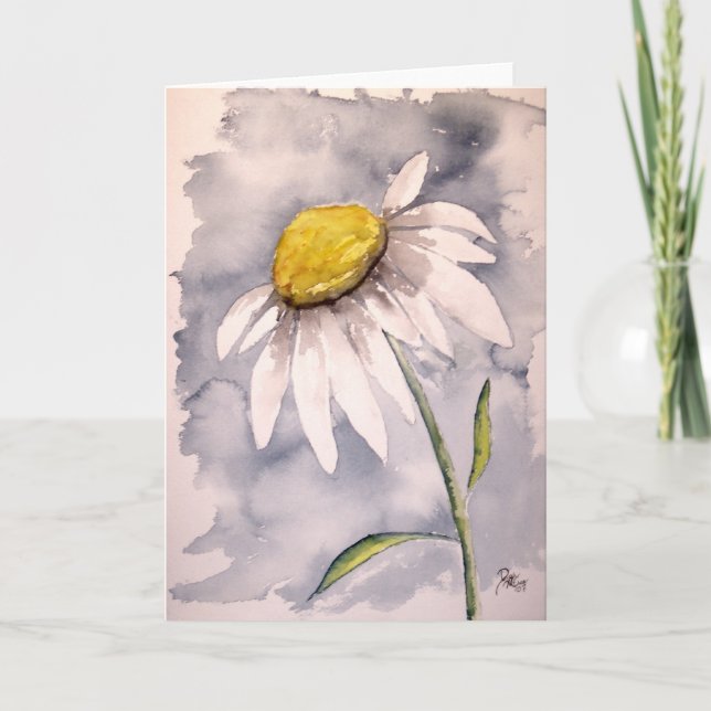 Tarjeta Regalo de pintura de flores de margarita (Anverso)