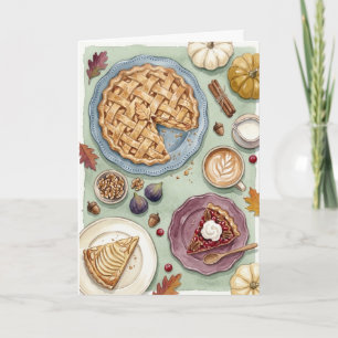 Tarjeta Regalo De Postre De Acción De Gracias Tarta Otoño
