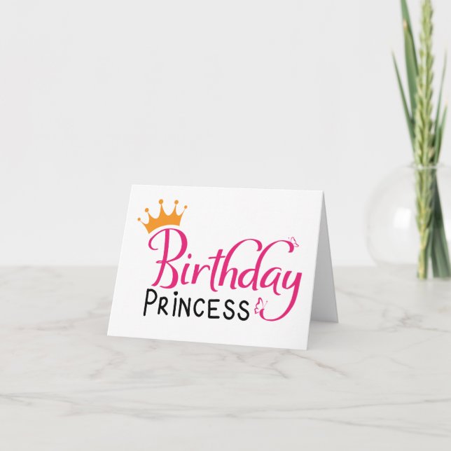 Tarjeta Regalo de princesa de cumpleaños, regalo de cumple (Anverso)