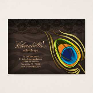 Tarjeta regalo de salón de belleza Peacock Feather