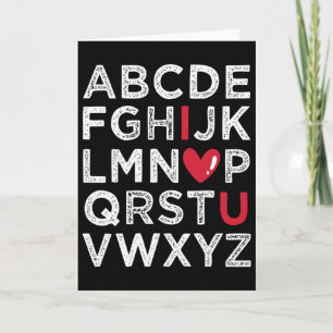 Tarjeta Regalo de San Valentín de alfabeto lindo para novi