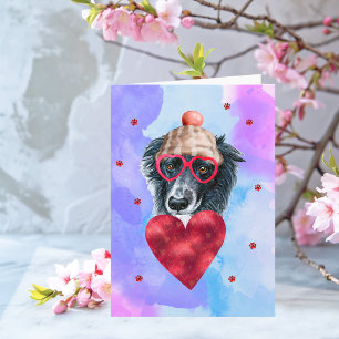 Tarjeta Regalo de San Valentín para Perro Border Collie de