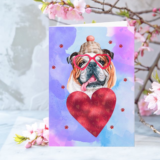 Tarjeta Regalo de San Valentín para perro Bulldog Inglés A (Subido por el creador)