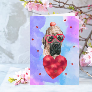 Tarjeta Regalo de San Valentín para perro mastín inglés az