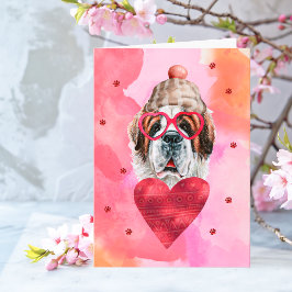 Tarjeta Regalo de San Valentín para perro San Bernardo nar