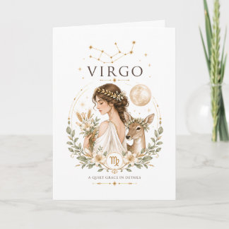 Tarjeta Regalo de signo zodiacal Virgo vintage astrología