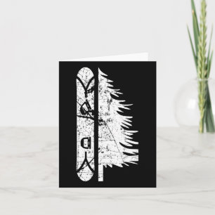 Tarjeta Regalo de Snowboard de Pino Vintage 1