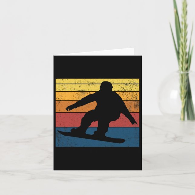 Tarjeta Regalo de Snowboard Retro Vintage (Anverso)