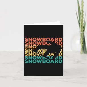 Tarjeta Regalo De Snowboard Retro Vintage Para Snowboard