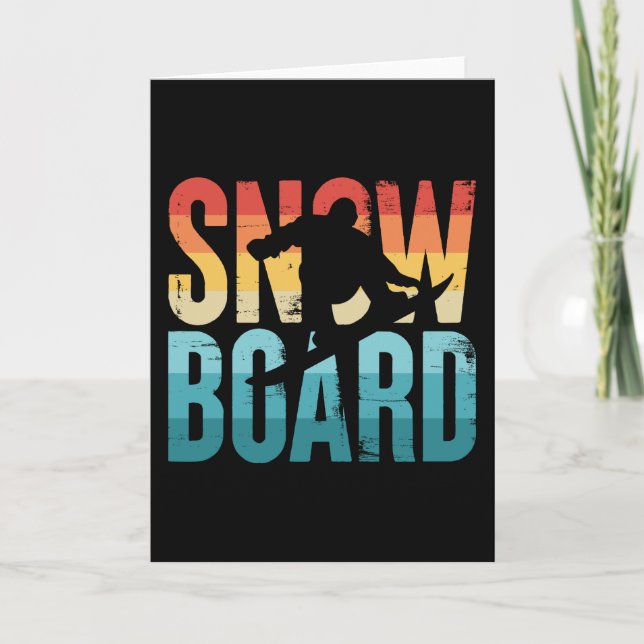 Tarjeta Regalo de snowboard vintage para Snowboard (Anverso)