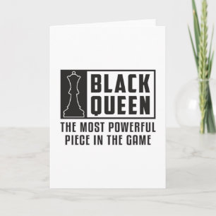 Tarjeta Regalo de tablero negro Queen Checkmate de ajedrez