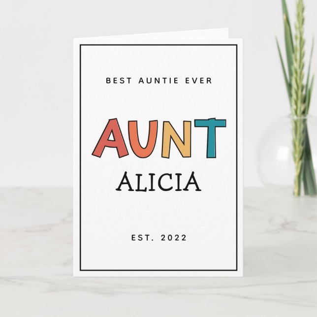 Tarjeta Regalo de tía Retro personalizado a la mejor tía d (Anverso)