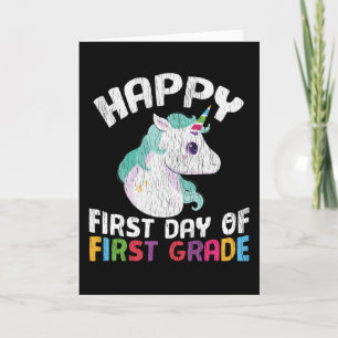Tarjeta Regalo de Unicornio de Primer Grado Feliz Primer D