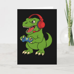 Tarjeta Regalo de videojuegos de dinosaurio Gamer Bruh par