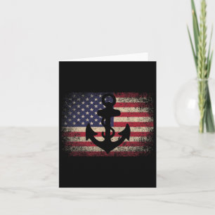 Tarjeta Regalo del 4 de julio del ancla Bandera americana 