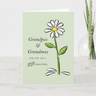 Tarjeta Regalo del abuelo y la abuela de Dios Daisy Religi