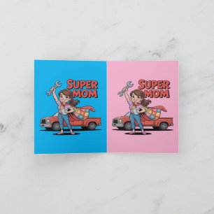 Tarjeta Regalo del Día de la Madre Héroe de Dibujos Animad