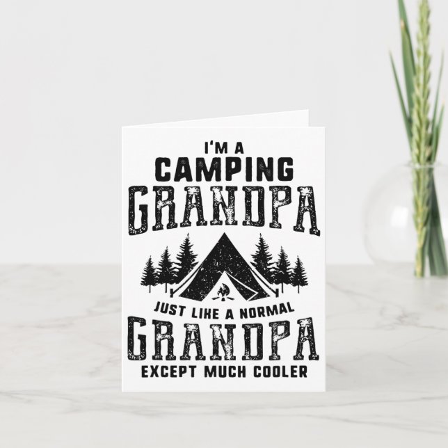 Tarjeta Regalo del Día del Abuelo Padre Camping Hombres Ab (Anverso)