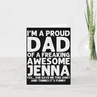 Tarjeta Regalo del padre de Jenna Día del padre divertido 