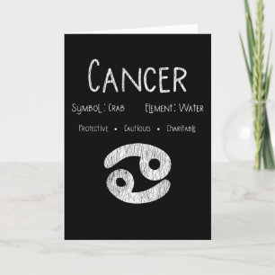 Tarjeta Regalo del signo zodiacal de Cáncer Retro para ama