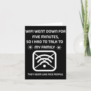 Tarjeta Regalo divertido de cita de Wifi caída para nerd d
