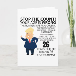Tarjeta Regalo divertido de cumpleaños número 26 Feliz cum