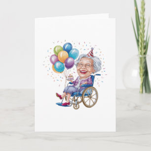 Tarjeta Regalo divertido de cumpleaños para abuela anciana