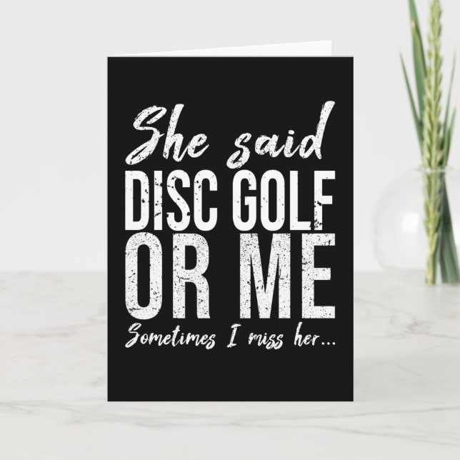 Tarjeta Regalo divertido de Disc Golf (Anverso)