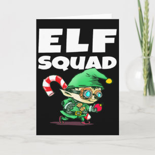 Tarjeta Regalo divertido de escuadrón de elfos de Navidad