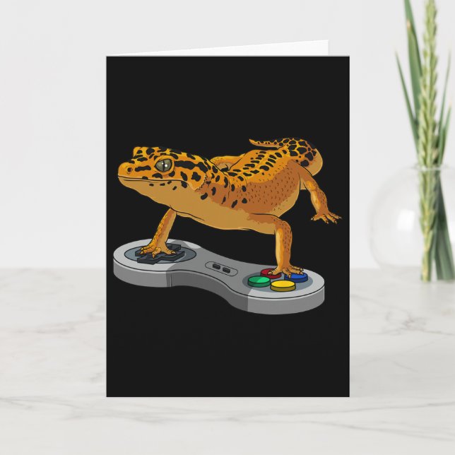 Tarjeta Regalo divertido de gecko leopardo y dragón barbud (Anverso)