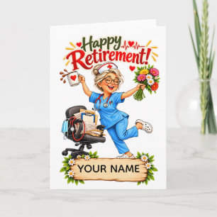 Tarjeta Regalo Divertido de Jubilación para Enfermera