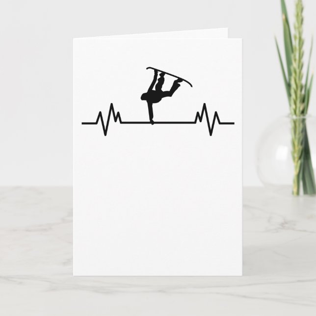 Tarjeta Regalo divertido de latido de corazón de snowboard (Anverso)