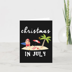 Tarjeta Regalo divertido de Navidad en julio con Santa sur