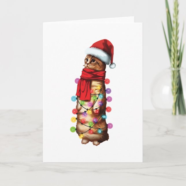 Tarjeta Regalo Divertido de Navidad para Amante de Gatos M (Anverso)