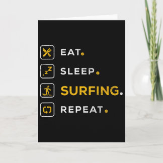 Tarjeta Regalo divertido de Navidad para surfear Comer Dor