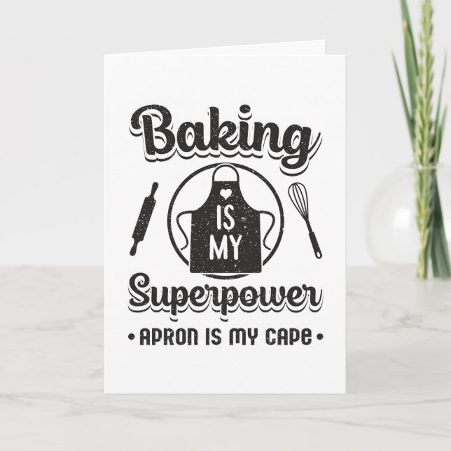Tarjeta Regalo divertido de panadería Baking Baker Superpo (Anverso)