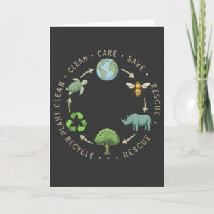 Tarjeta regalo divertido del Día de la Tierra para cuidar,