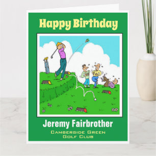 Tarjeta Regalo divertido para golfista. El jugador de golf