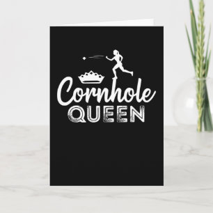 Tarjeta Regalo divertido para la reina del cornhole para m