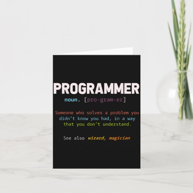 Tarjeta Regalo divertido para programadores Geeks informát (Anverso)