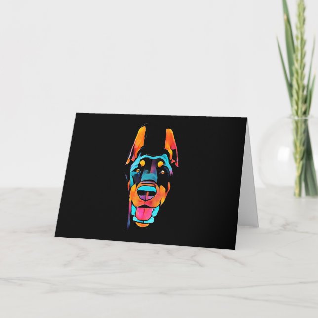 Tarjeta Regalo Doberman | Doberman Colorido (Anverso)