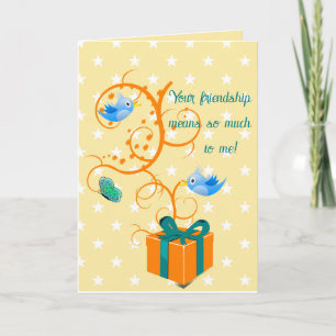 Tarjeta Regalo Editable Con Enredaderas Pájaros y Mariposa