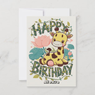 Tarjeta Regalo Encantado Giraffe Cumpleaños